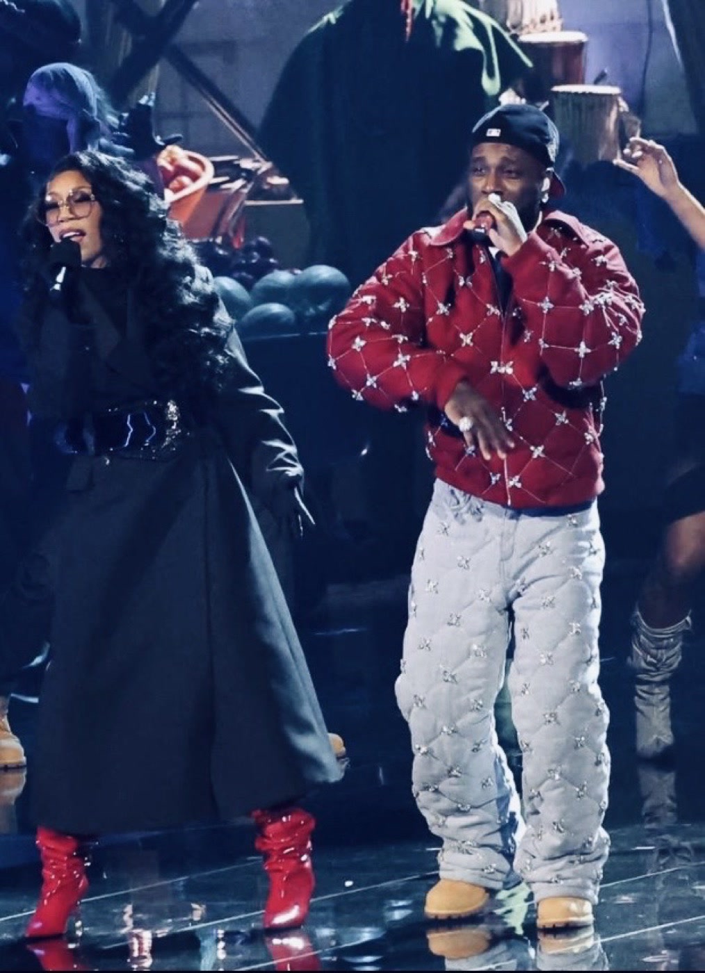 Brandy performing at the Grammys